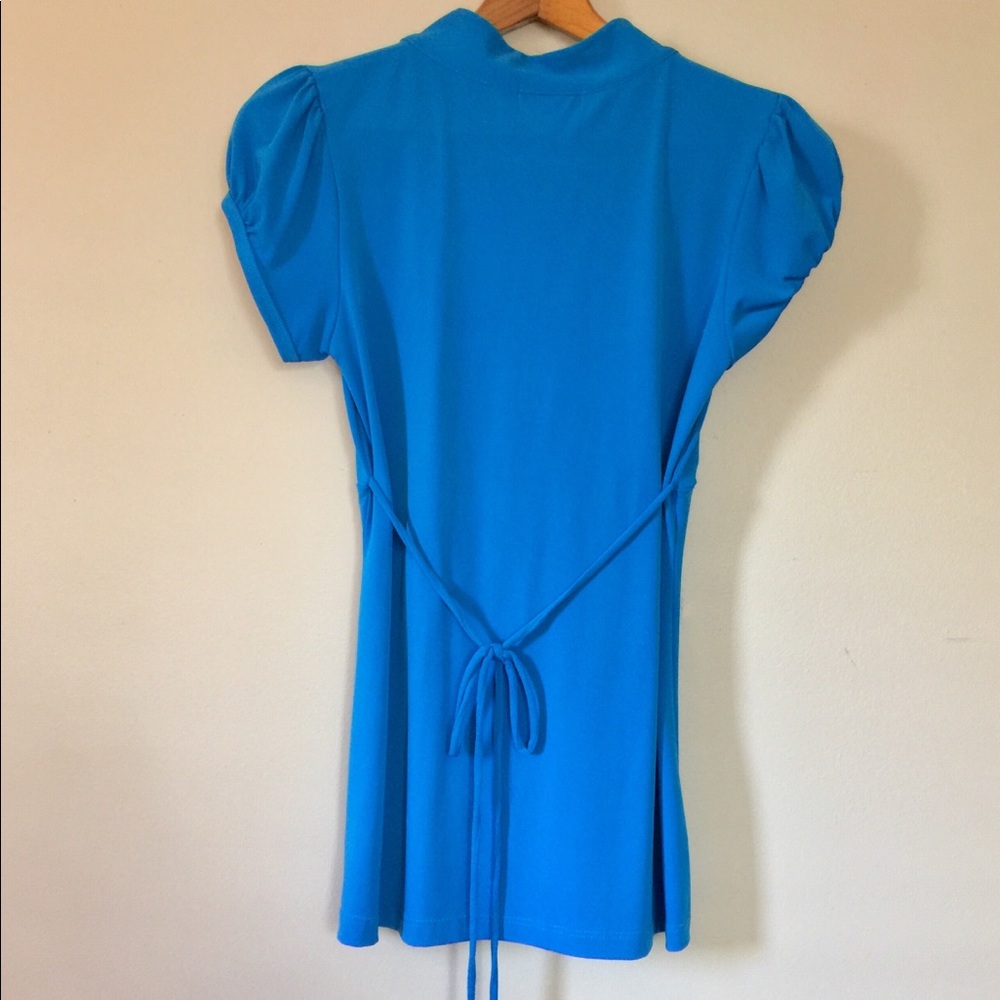 Ocean Blue Ruffle Blouse - Picture 4 of 4